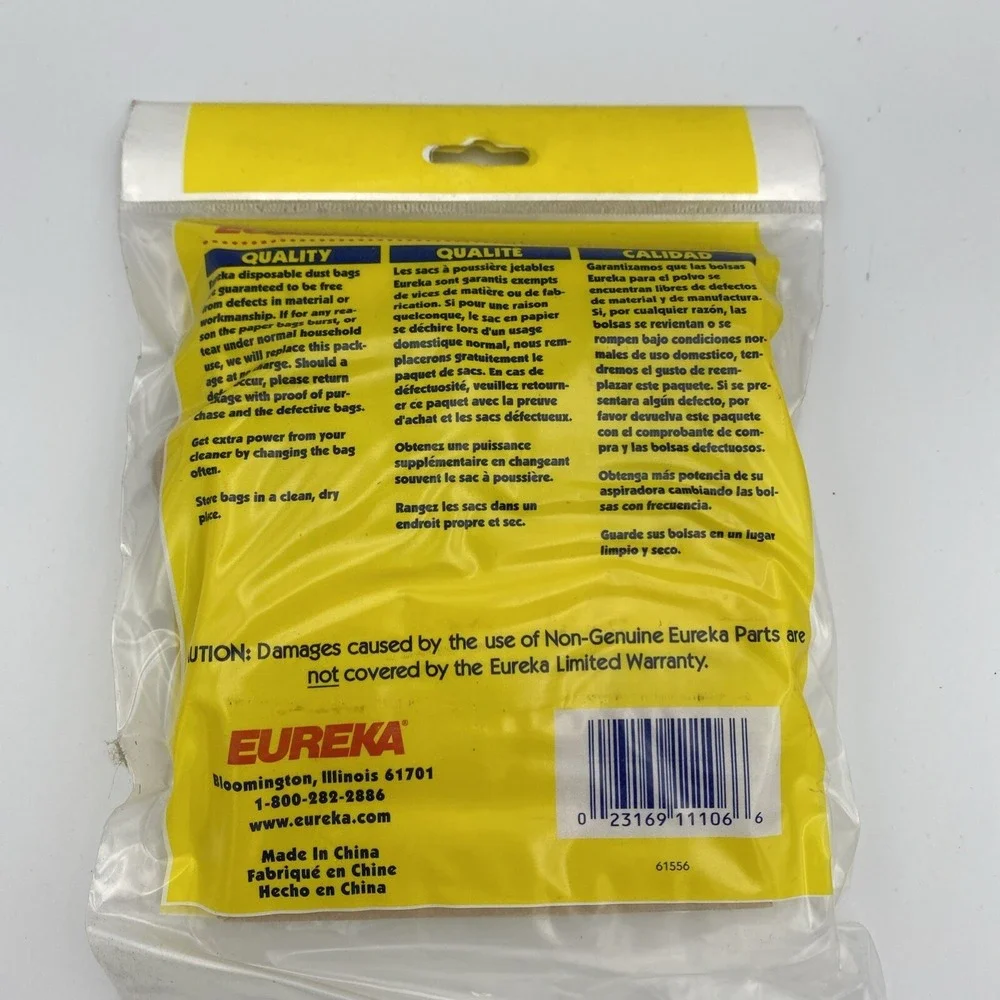 Eureka Package of 3 Genuine Eureka Disposable Style T Vacuum Bags New